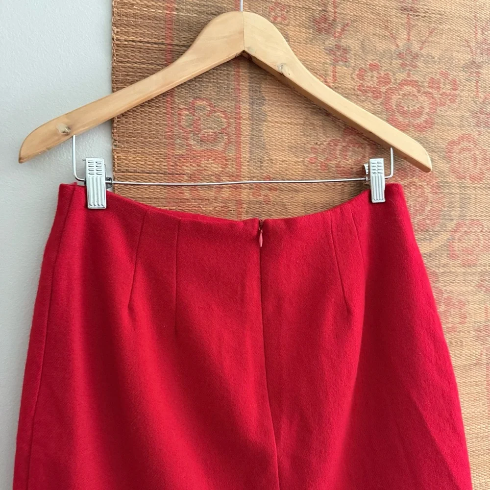 Vintage 90s Red Wool Skirt - Picture 4 of 5